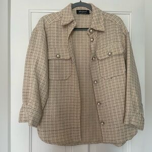 Apricot Lane Beige Checkered Blazer